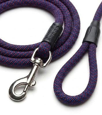 Pet Snap Black Leash - British-Style Braided Dog Leash (6 Feet Length)