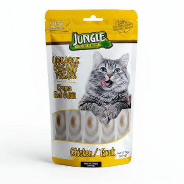 Jungle Lickable Creamy Treats packaging for cats