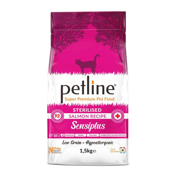 Petline Super Premium Pet Food package for sterilized cats with salmon recipe 