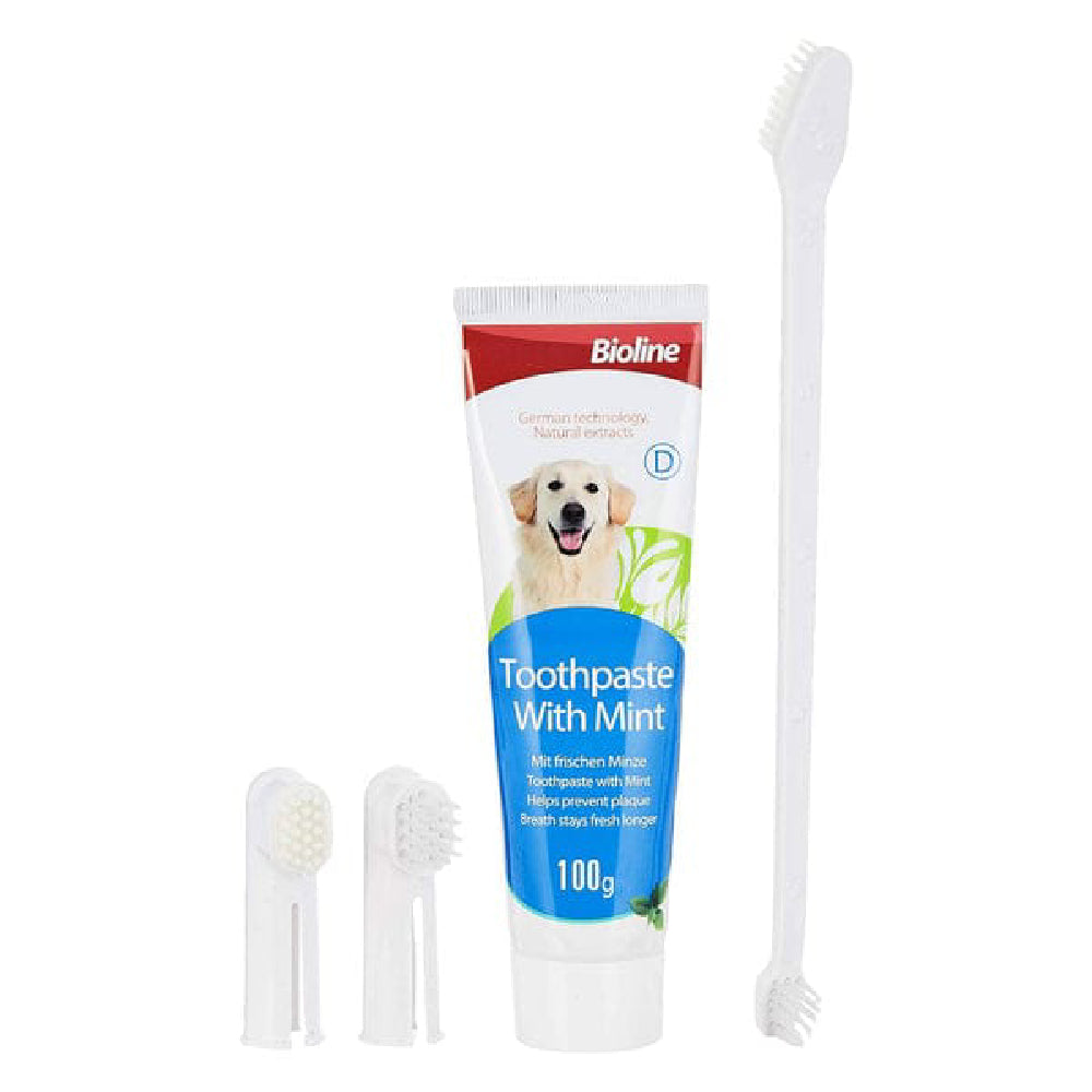 Bioline Dog Dental Care Hygiene Set Mint 100 g