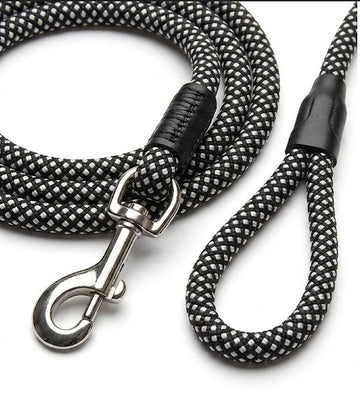 Pet Snap Black Leash - British-Style Braided Dog Leash (6 Feet Length)