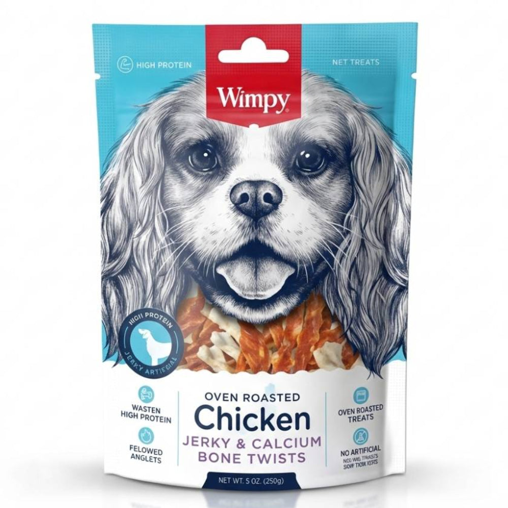 Wanpy Chicken Jerky & Calcium Bone Twists For Dog
