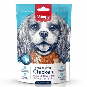Wanpy Chicken Jerky & Calcium Bone Twists For Dog